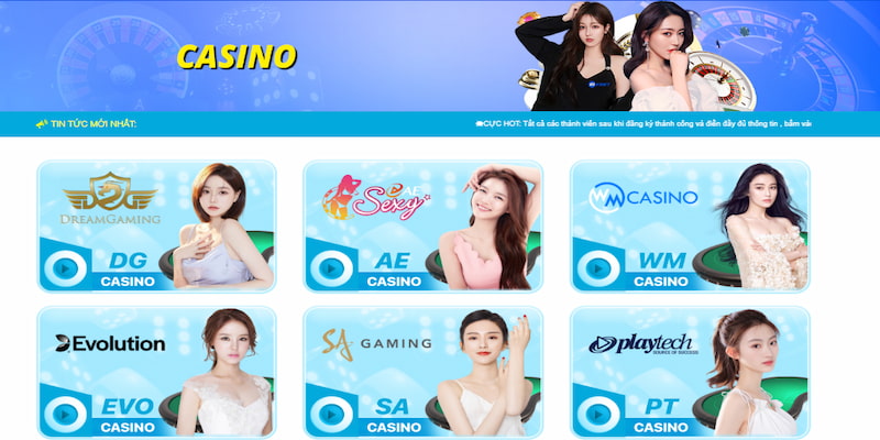 Sảnh cược Casino thể hiện được sự đẳng cấp của sòng bạc quốc tế