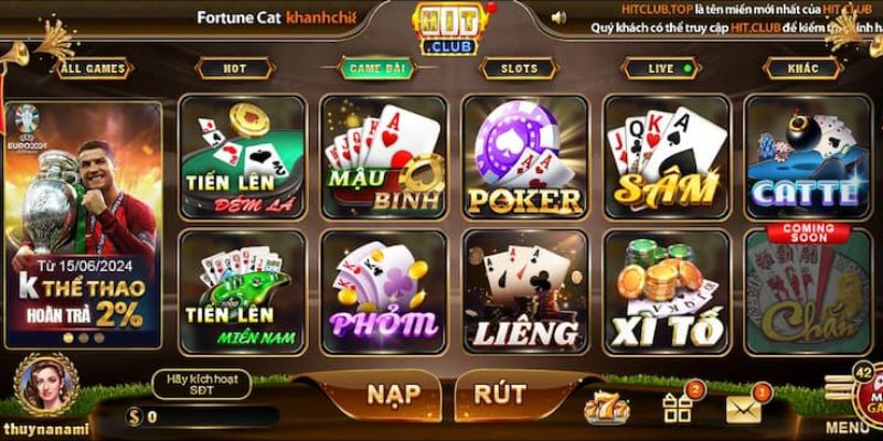 Chơi game đổi thưởng đẳng cấp tại Hit Club